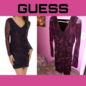 Guess ruched red dress size 6